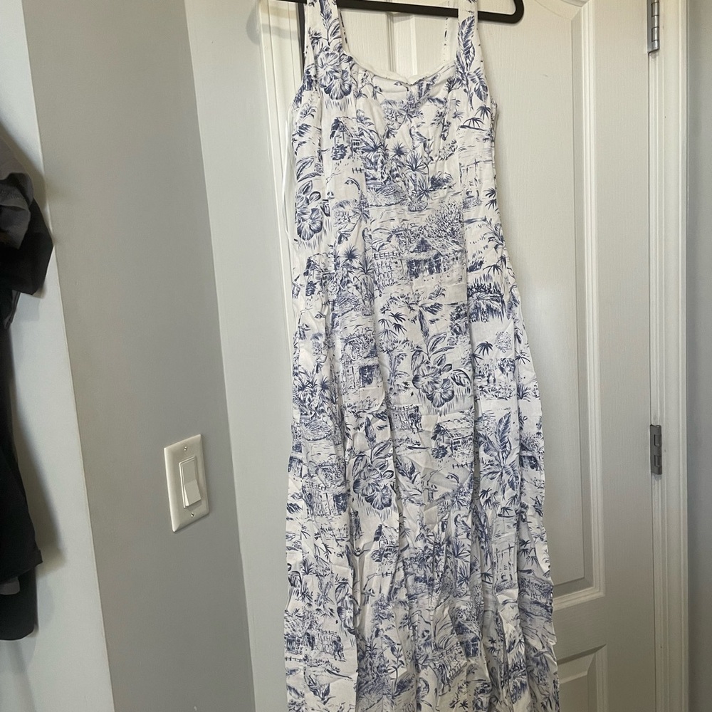 NWT Joie Navy and White Dress with Removable Blue thin, cropped Sweater - Picture 7 of 13